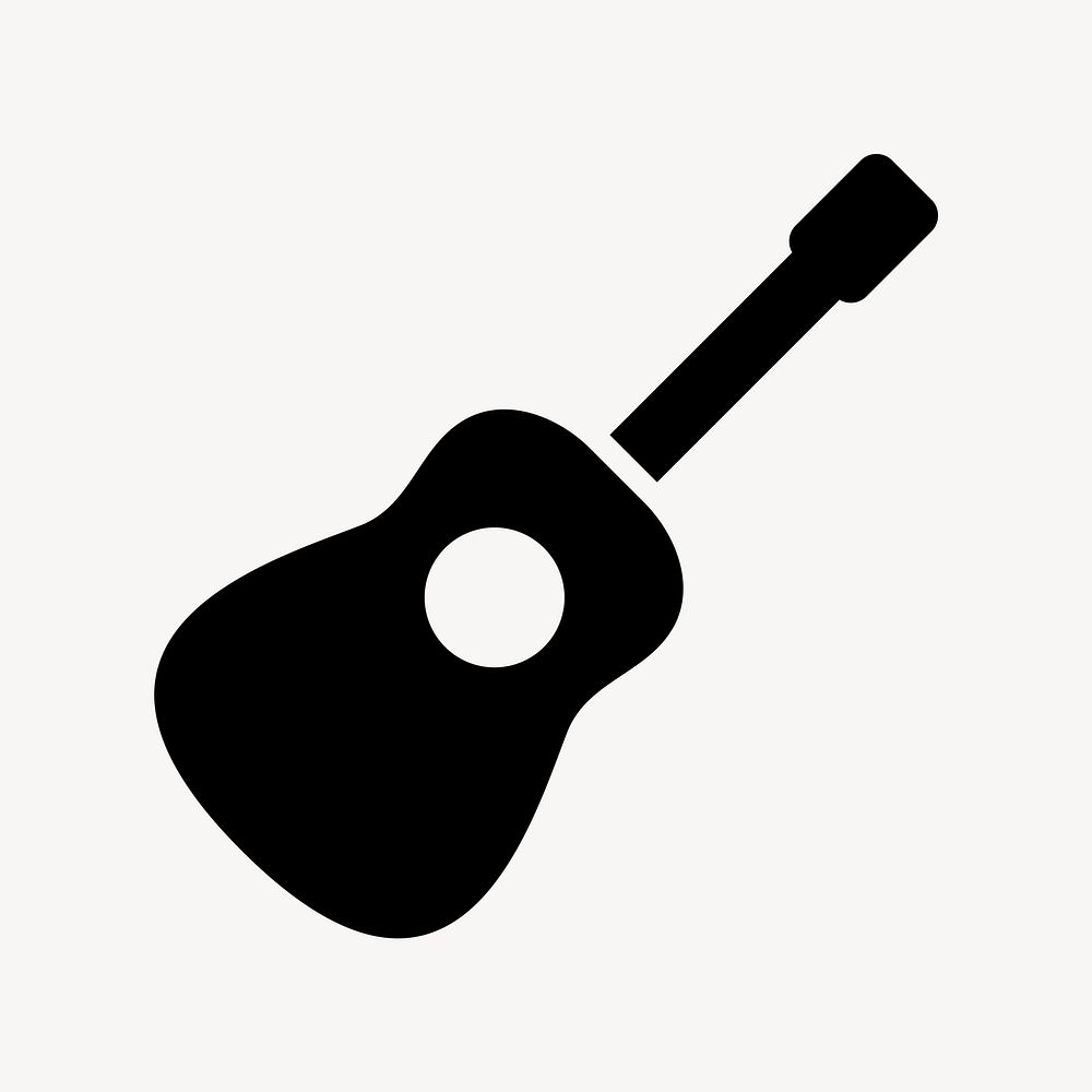 Black guitar flat icon vector