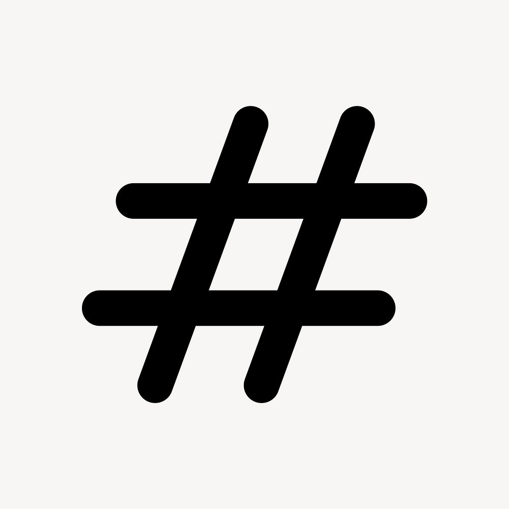 Black hashtag flat icon