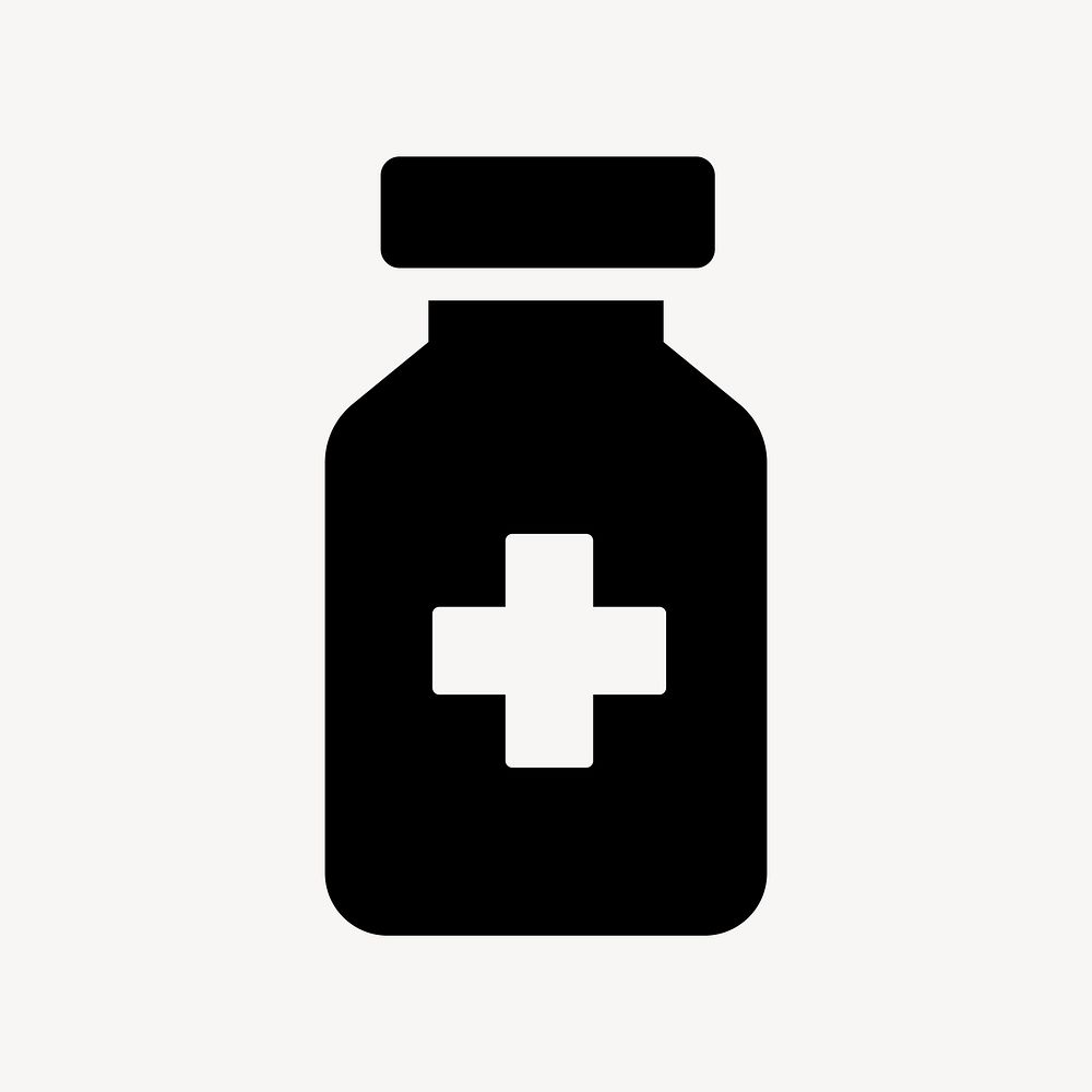 Medical vial flat icon, health & wellness vector