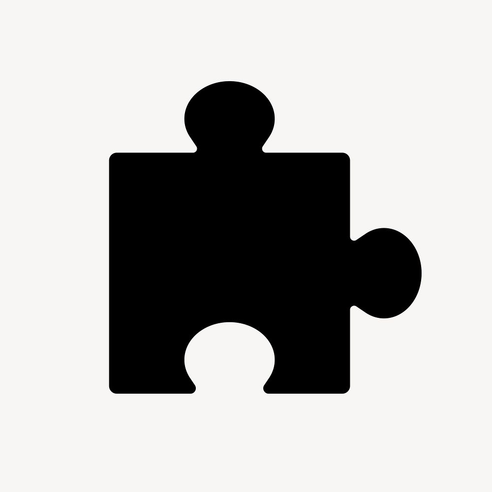 Puzzle piece flat icon element vector