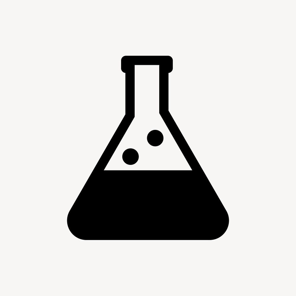 Erlenmeyer flask, black flat icon vector