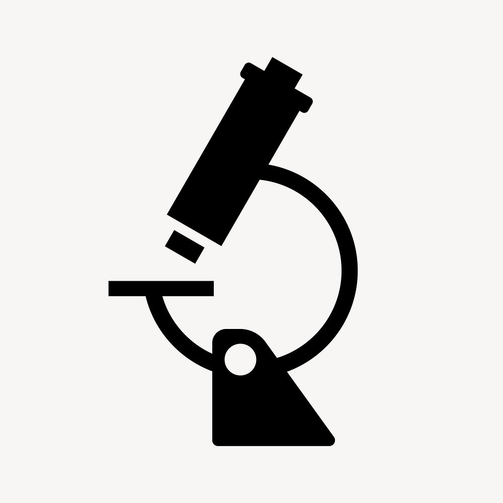 Black microscope, science flat icon vector