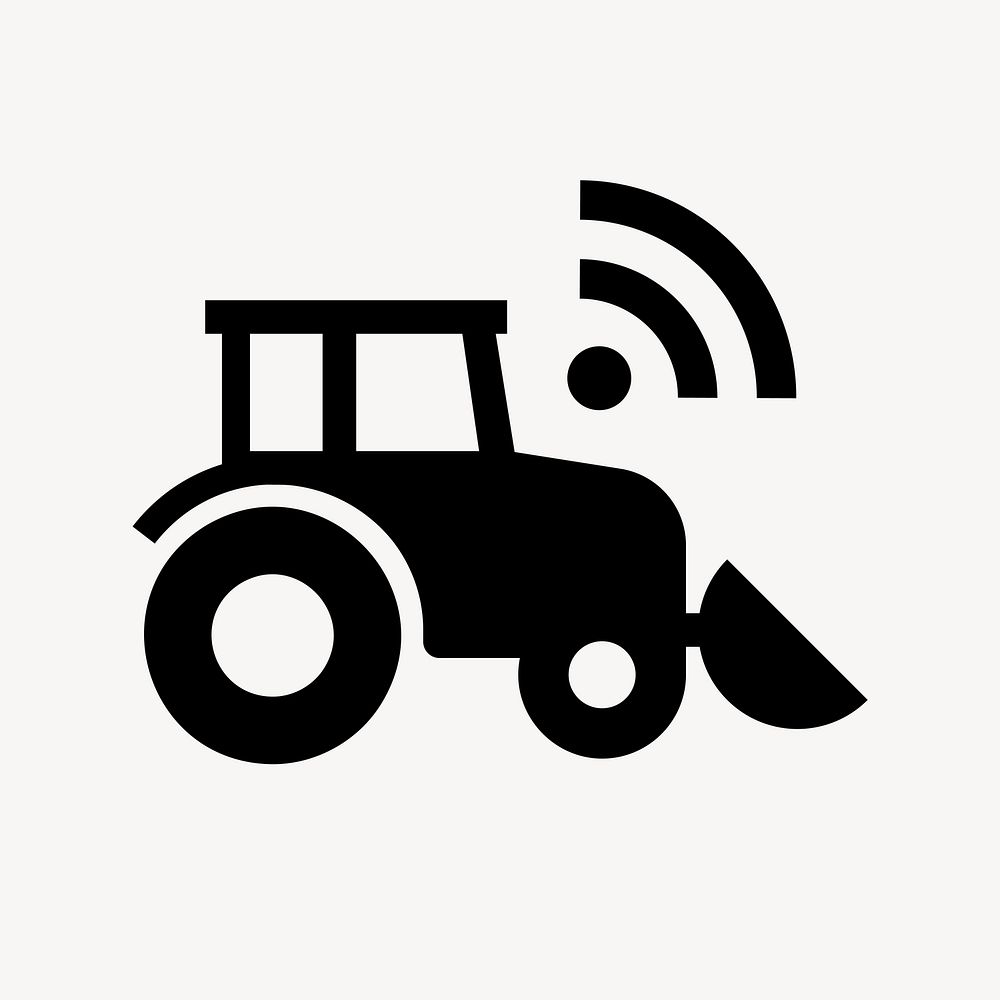 Bulldozer smart agriculture flat icon element vector