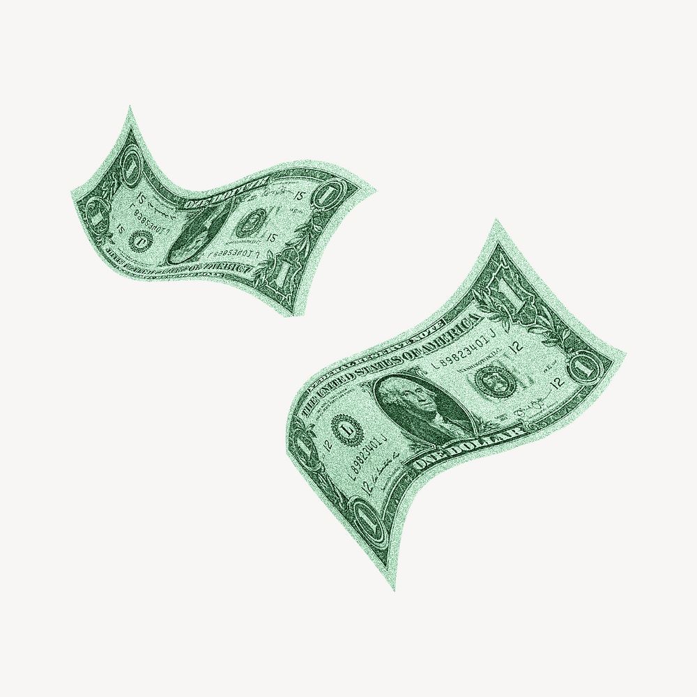 Floating USD bank notes, money clipart