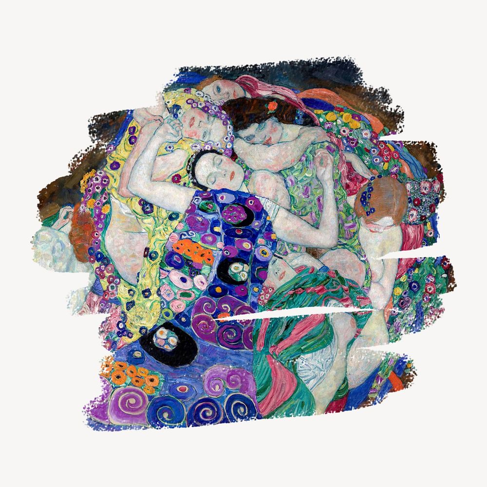 Famous artwork brushstroke, Gustav Klimt's The Virgin artwork, remixed by rawpixel