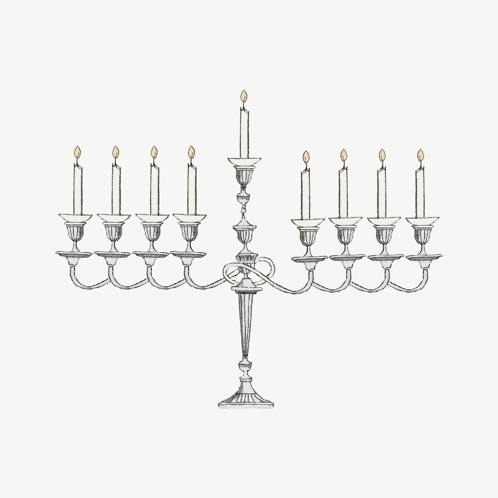 Candelabra object cutout psd, collage element
