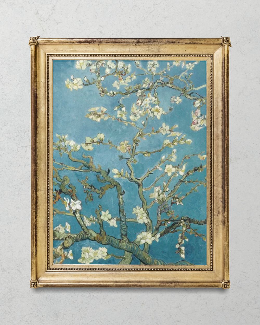 Picture frame mockup, Van Gogh's famous artwork, Almond blossom psd, remixed by rawpixel