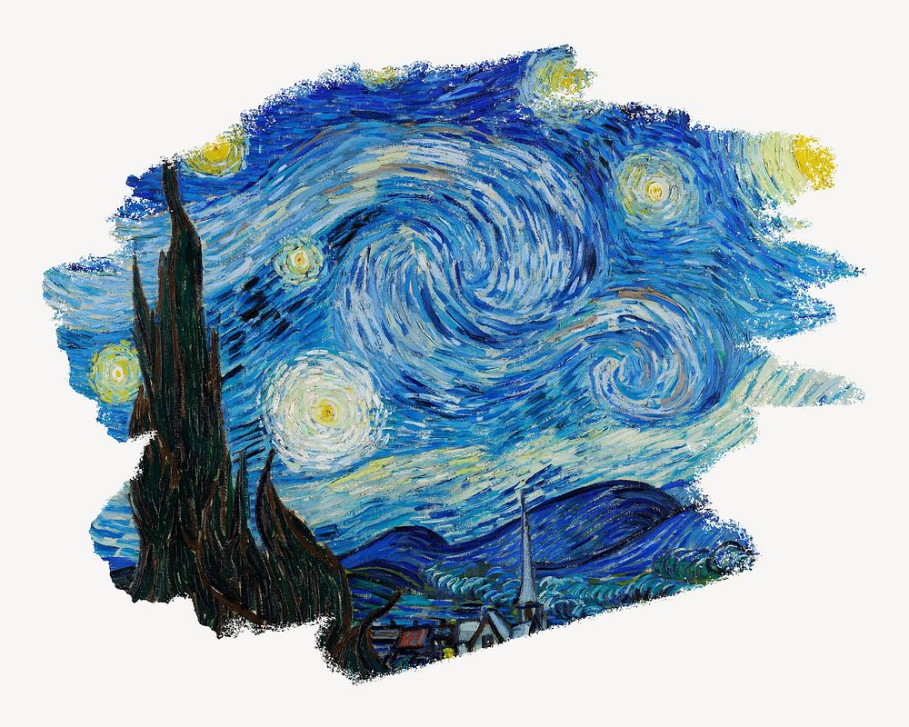 The Starry Night brushstroke, Vincent Van Gogh's famous artwork, remixed by rawpixel