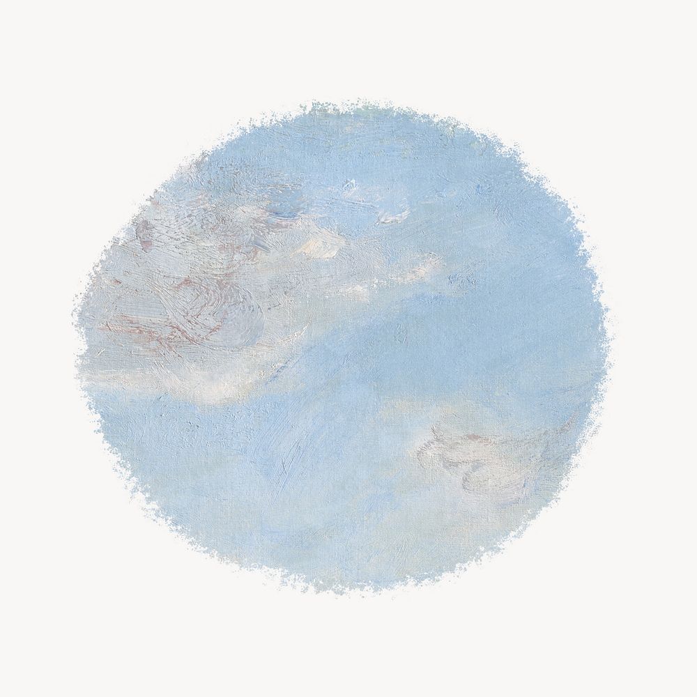 Monet's sky brush stroke badge. Famous art remixed by rawpixel.