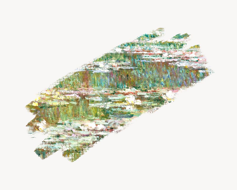 Water lilies artwork brush stroke. Claude Monet artwork, remixed by rawpixel.