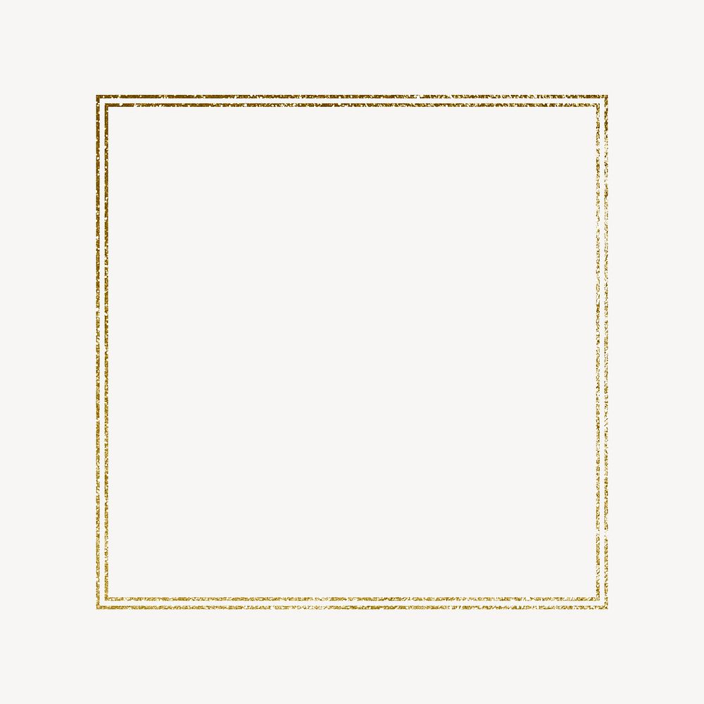 Gold square frame, vintage clipart