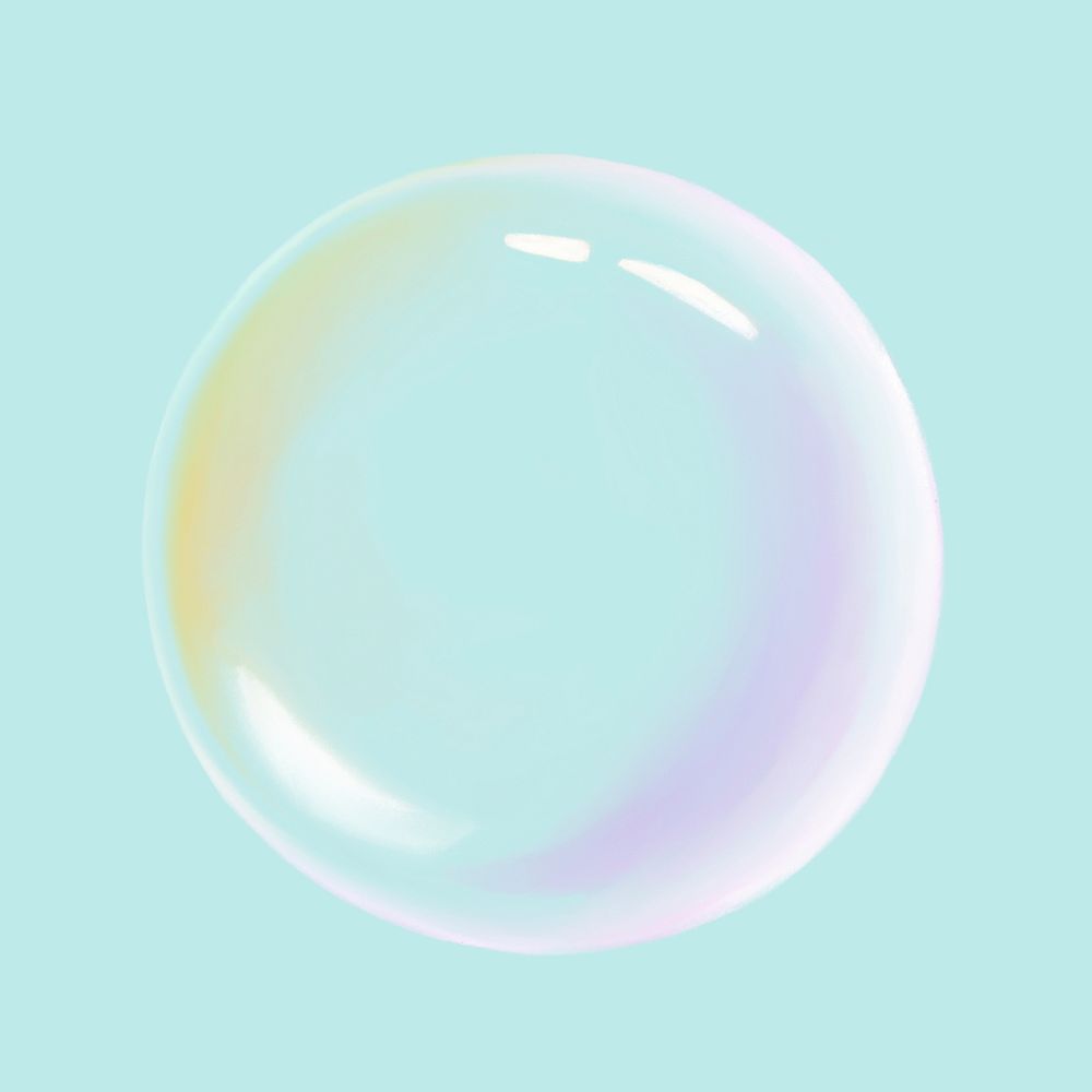 Aesthetic soap bubble illustration, collage element psd