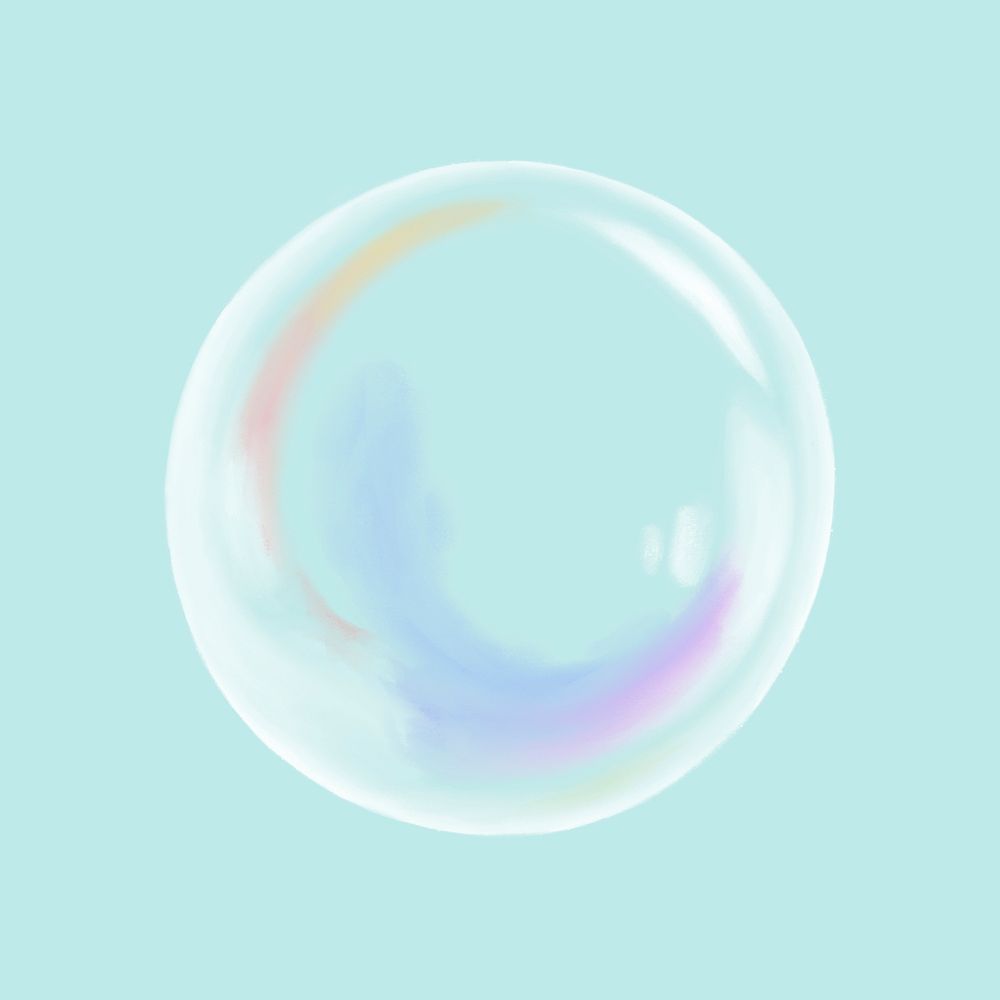 Aesthetic soap bubble illustration, collage element psd