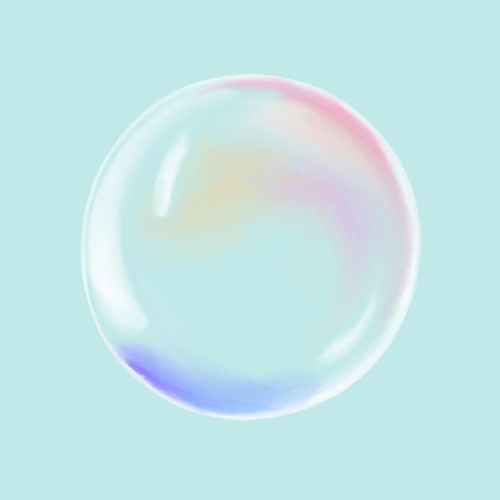 Aesthetic soap bubble, aesthetic paint illustration