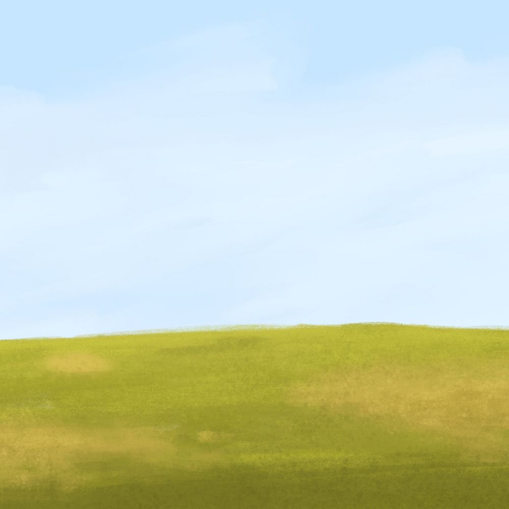 Green grass hill background, aesthetic paint design
