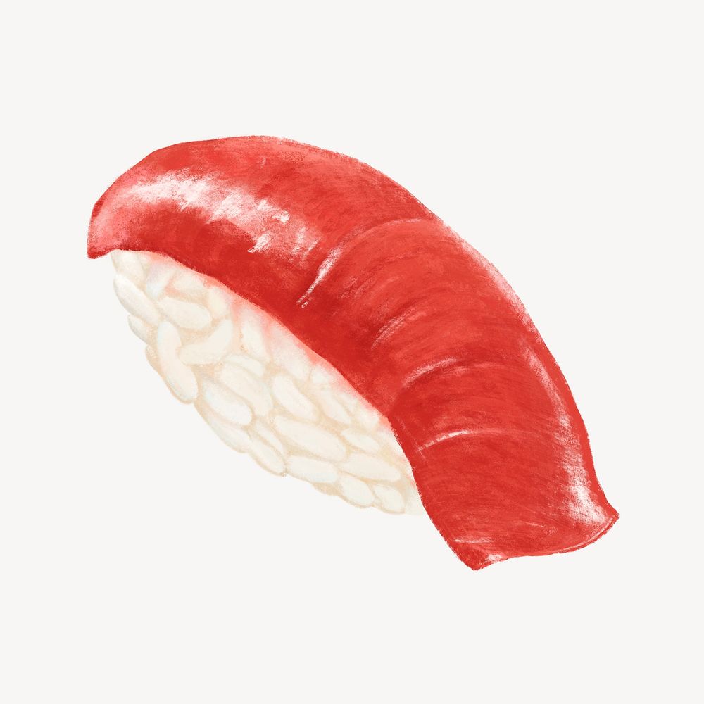 Tuna sushi, Asian food illustration