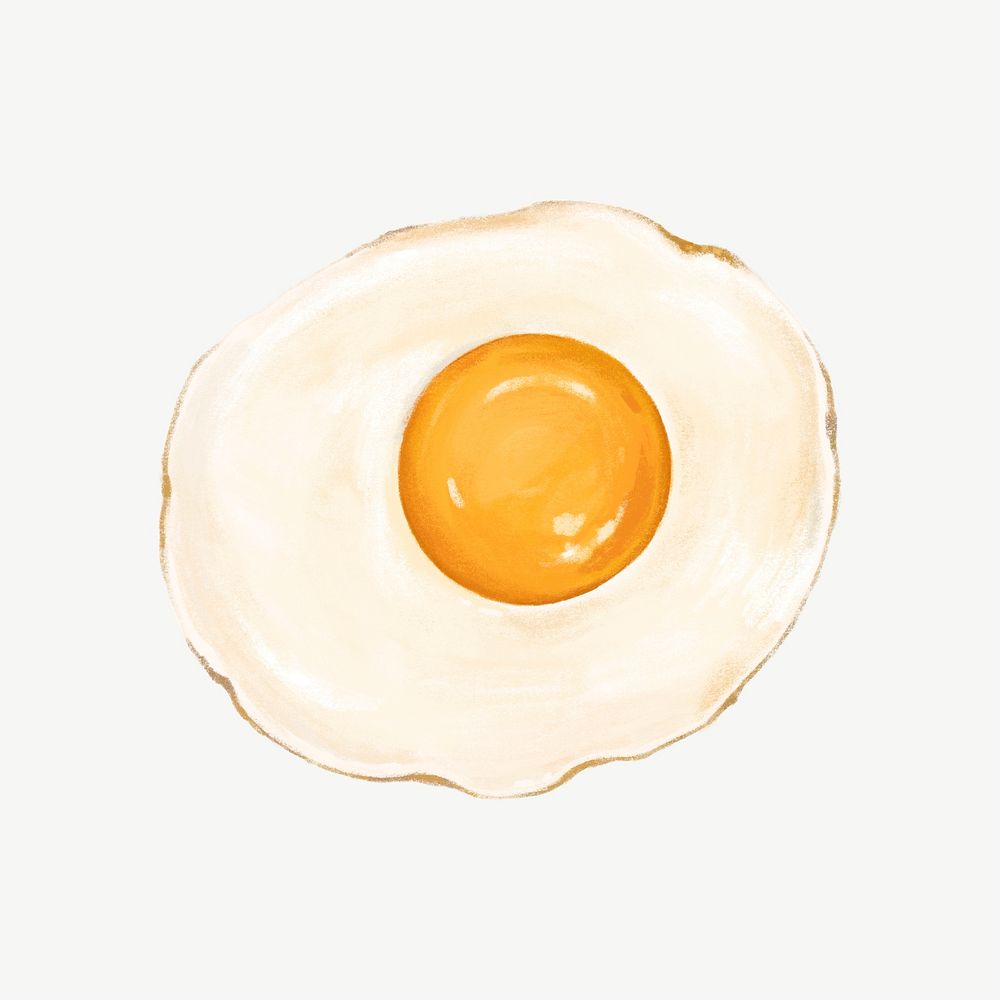 Sunny side up, breakfast food collage element psd