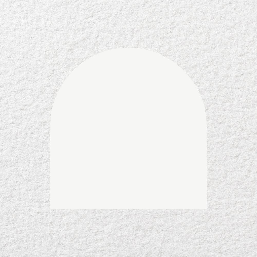 Textured off white arch shape collage element psd