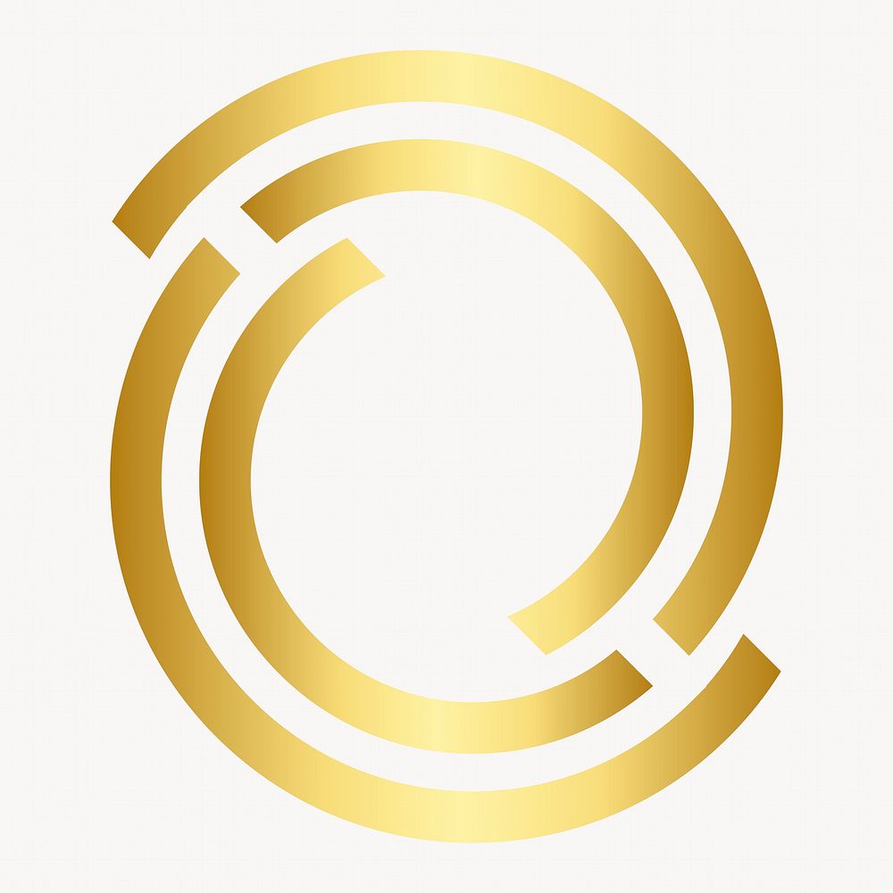 Gold circle logo element