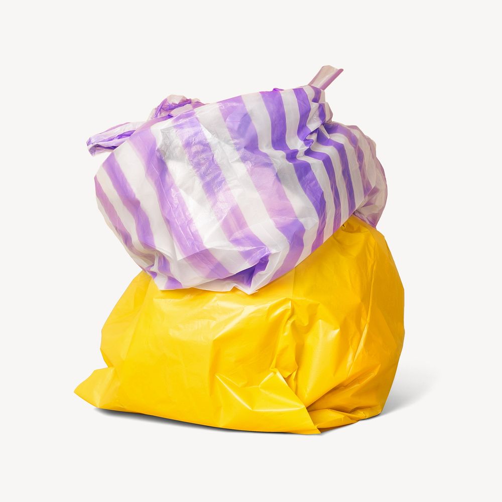Colorful garbage bags isolated design