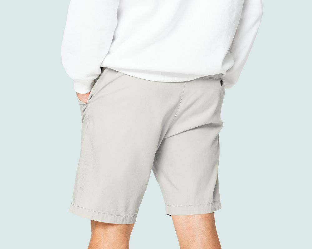 Beige shorts psd mockup men&rsquo;s apparel
