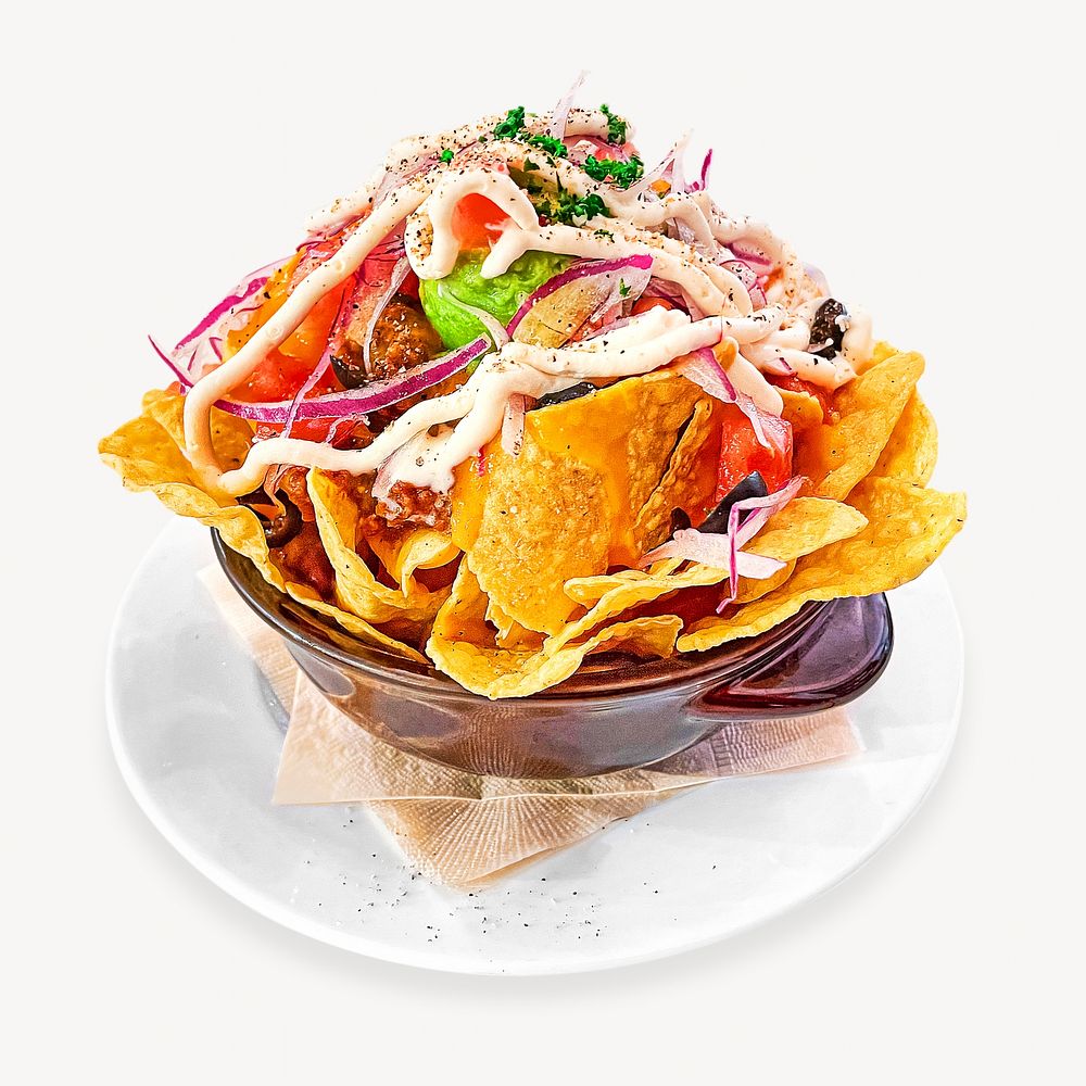 Nachos Mexican food, isolated image