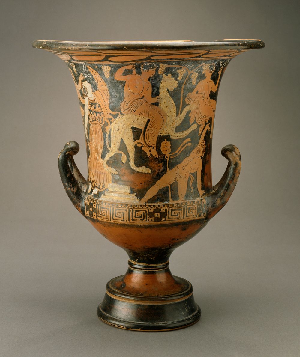 Mixing bowl calyx krater with Dionysus Riding a Panther