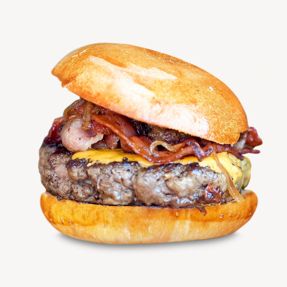 Cheeseburger fast food, isolated image