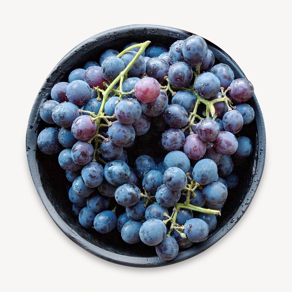 Fresh grapes collage element, isolated image