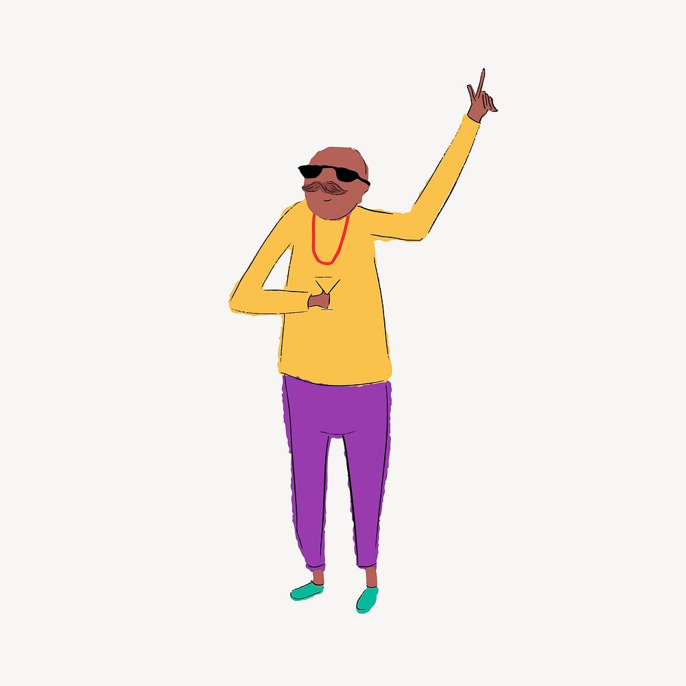 Party man, funky illustration vector