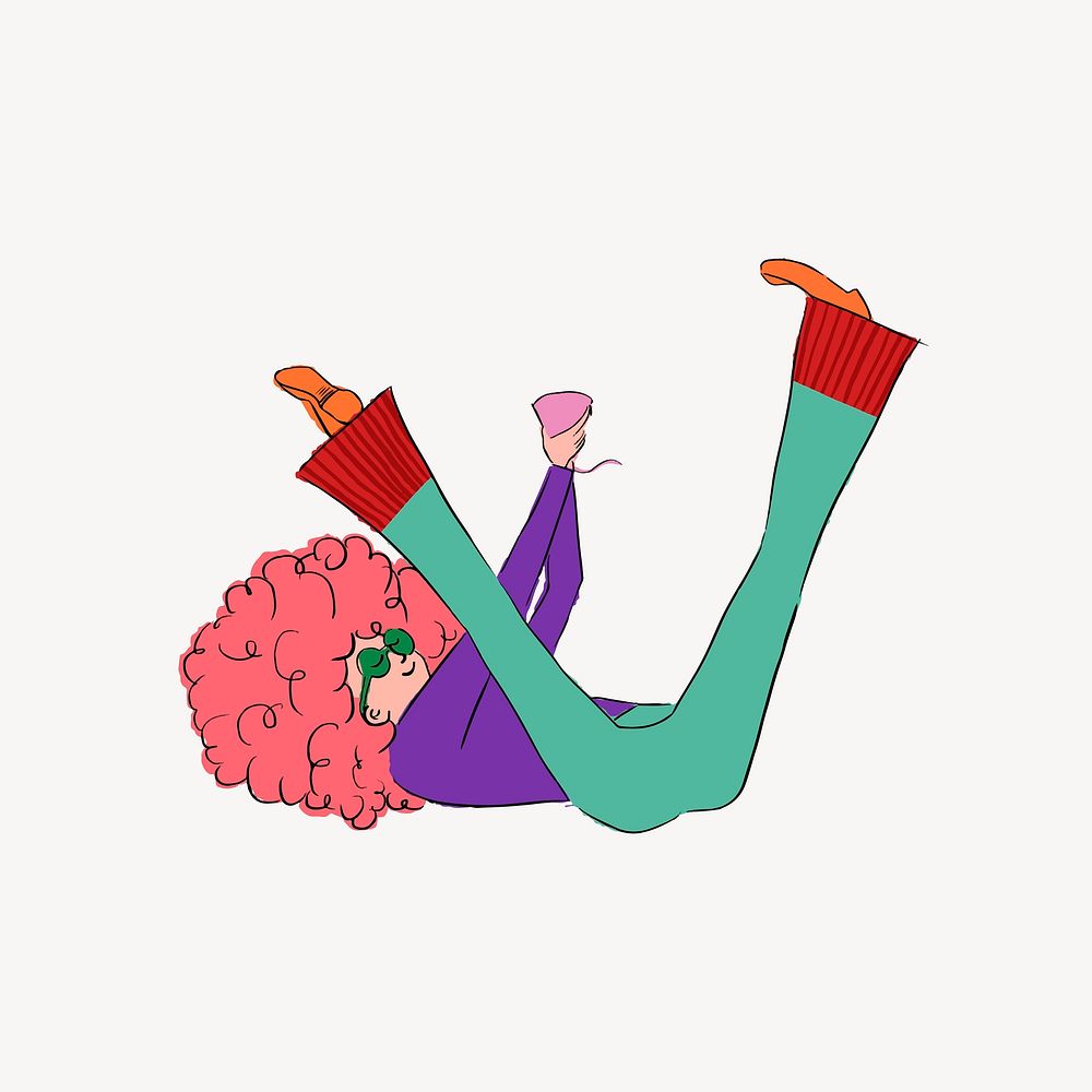 Dancing party woman, funky illustration vector