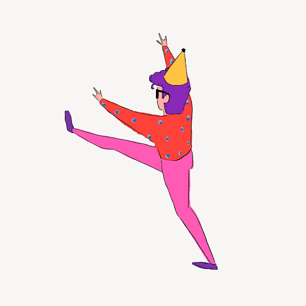 Dancing man, funky illustration vector