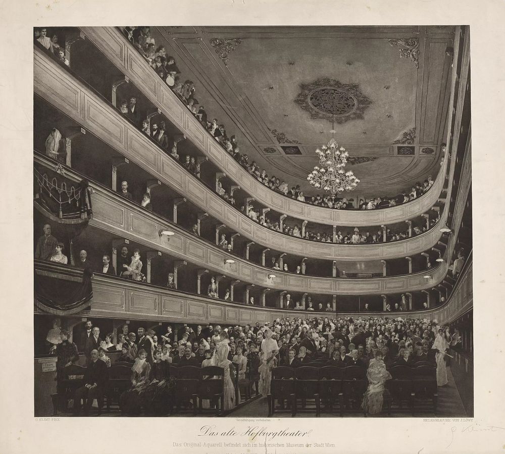 Auditorium in the old Burgtheater by Josef Löwy and Gustav Klimt