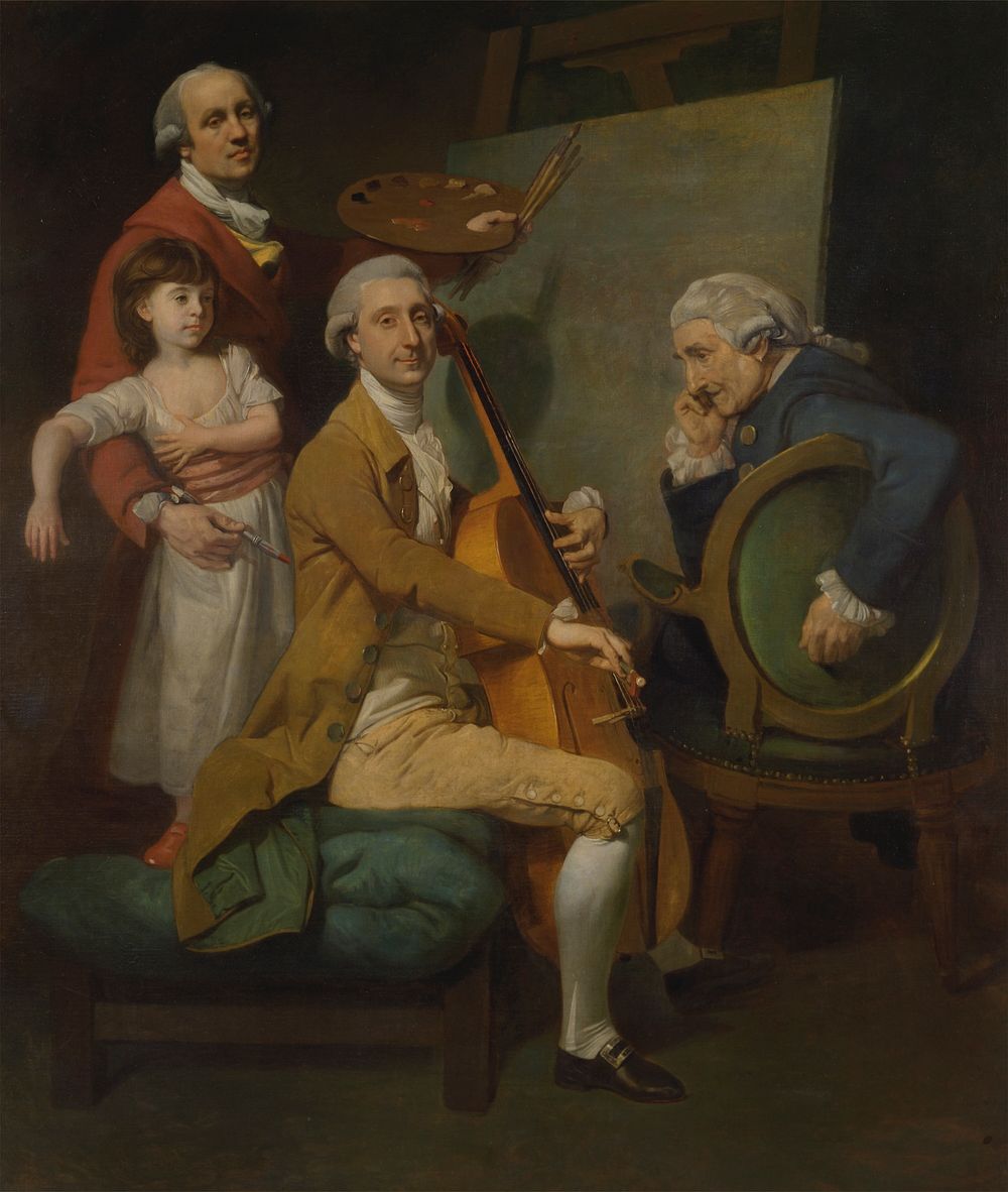 Self-Portrait with His Daughter Maria Theresa, James Cervetto, and Giacobbe Cervetto