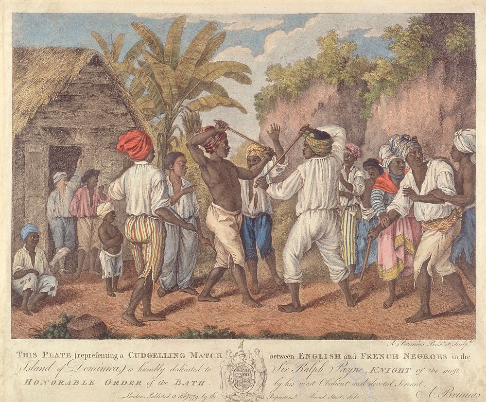 A Cudgelling Match between English and French Negroes in the Island of Dominica