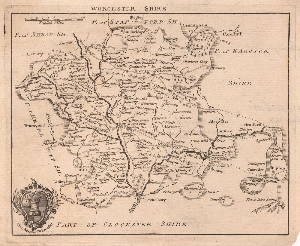 Map of Worcestershire