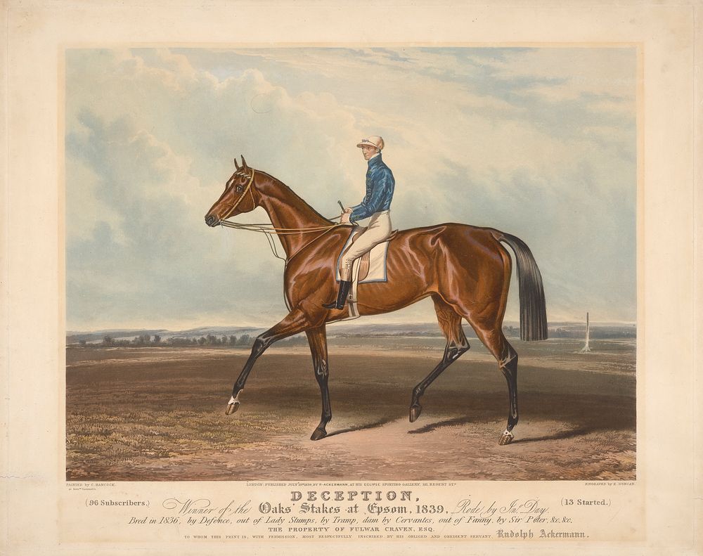 Racing:  Deception, Winner of the Oaks' Stakes at Epsom, 1839