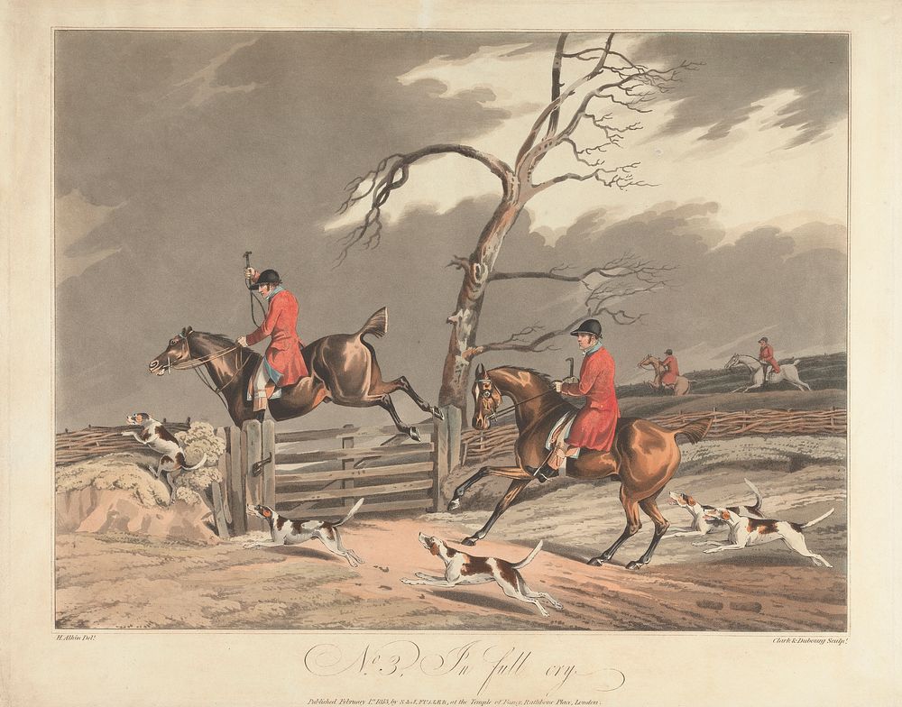Set of Four - Fox-hunting: In Full Cry