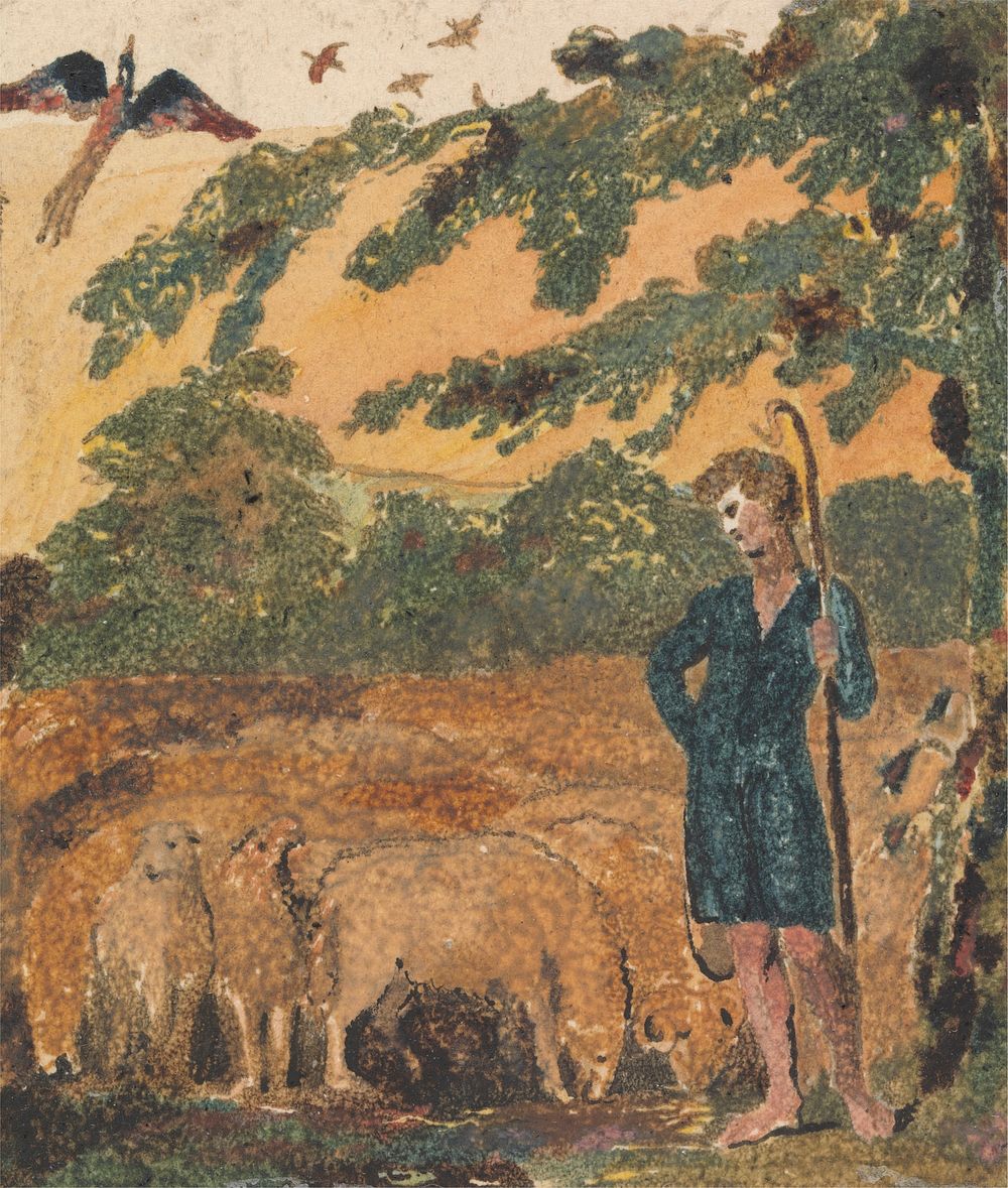 The Shepherd, from Songs of Innocence by William Blake. Original from Yale Center for British Art.