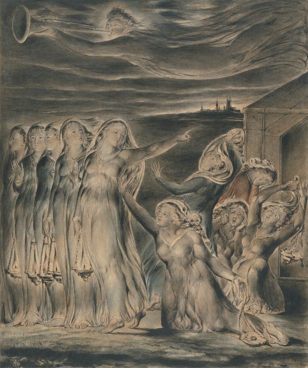 The Parable of the Wise and Foolish Virgins by William Blake. Original from Yale Center for British Art.