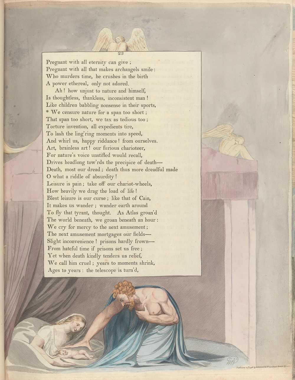 Young's Night Thoughts, Page 23, "We censure nature for a span too short" by William Blake.