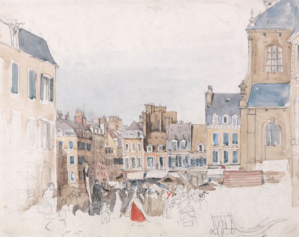 A French Market Place by David Cox