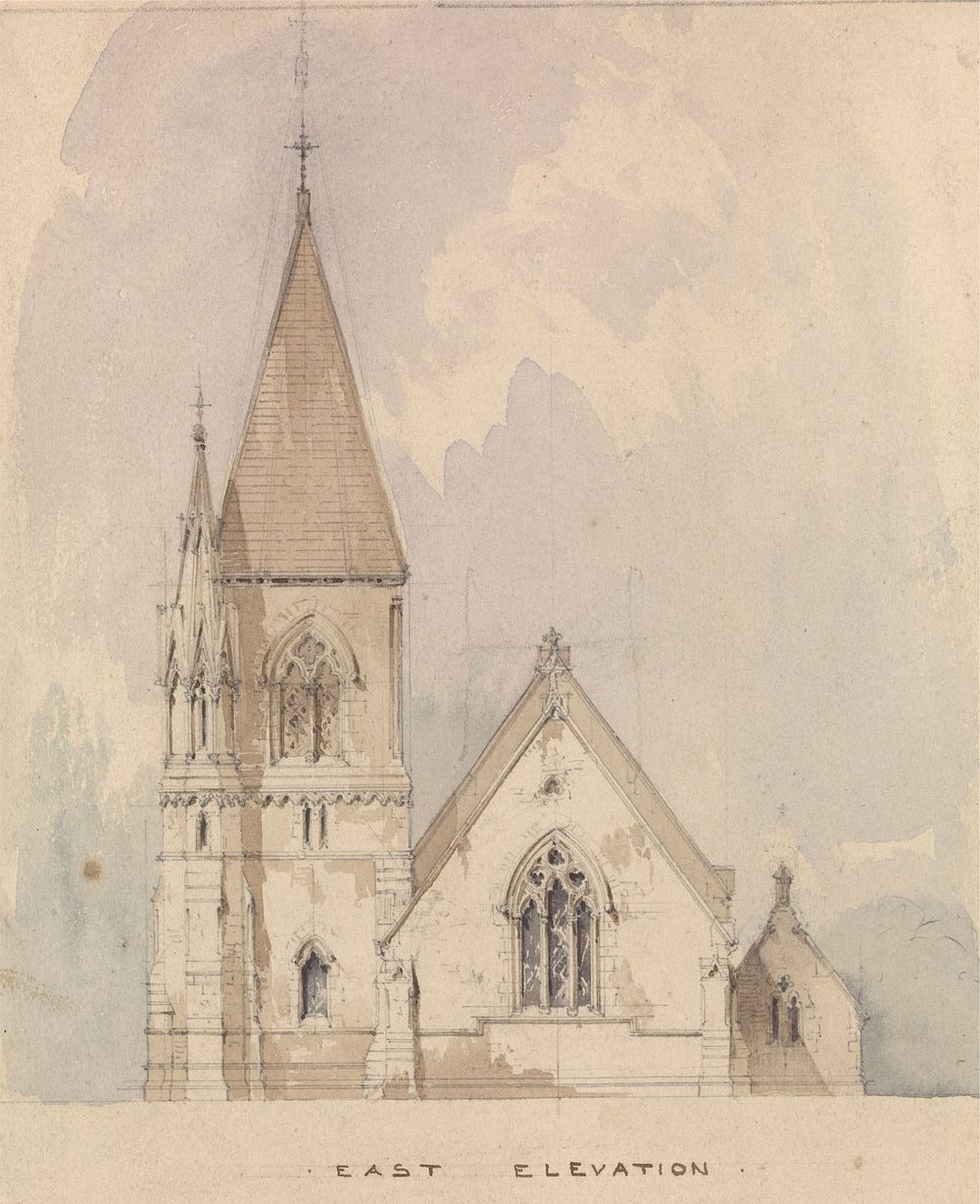 Design for St. David, Pantasaph, Flintshire. East Elevation