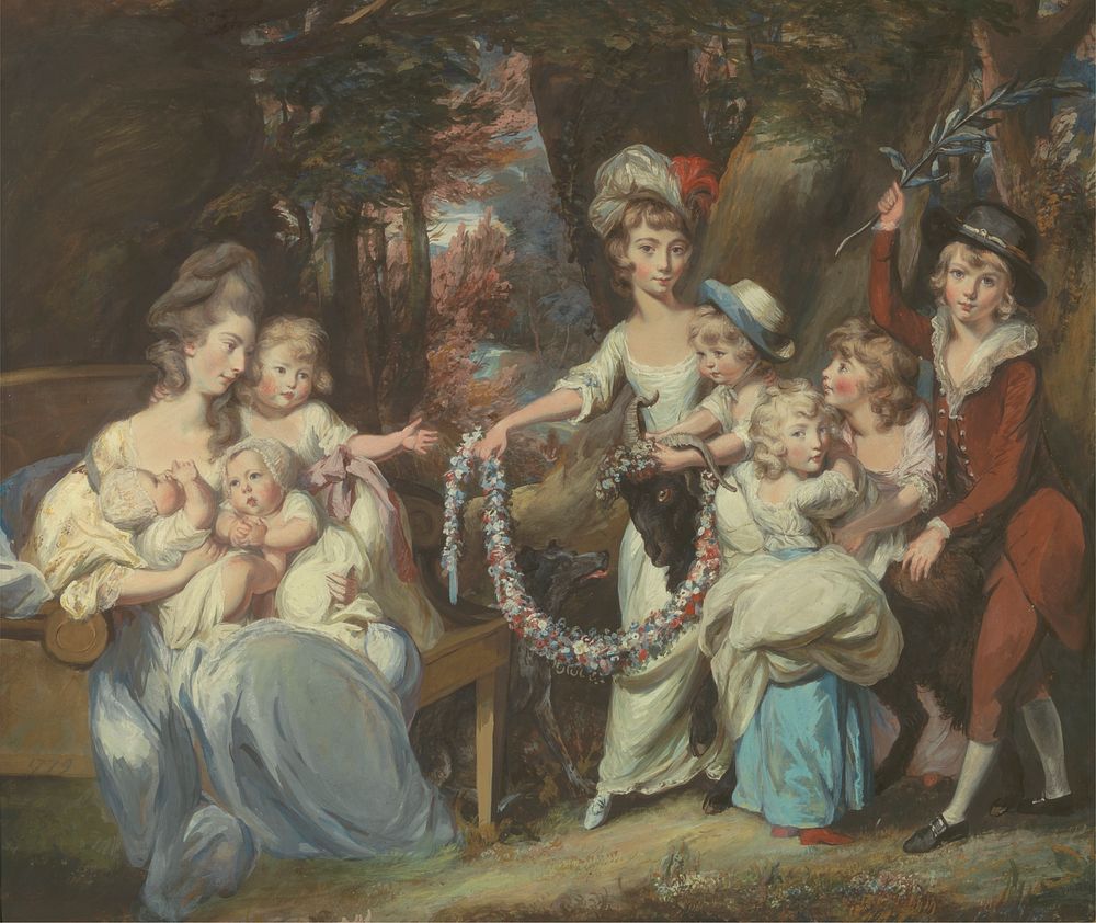 Mrs. Justinian Casamajor and Eight of her Children