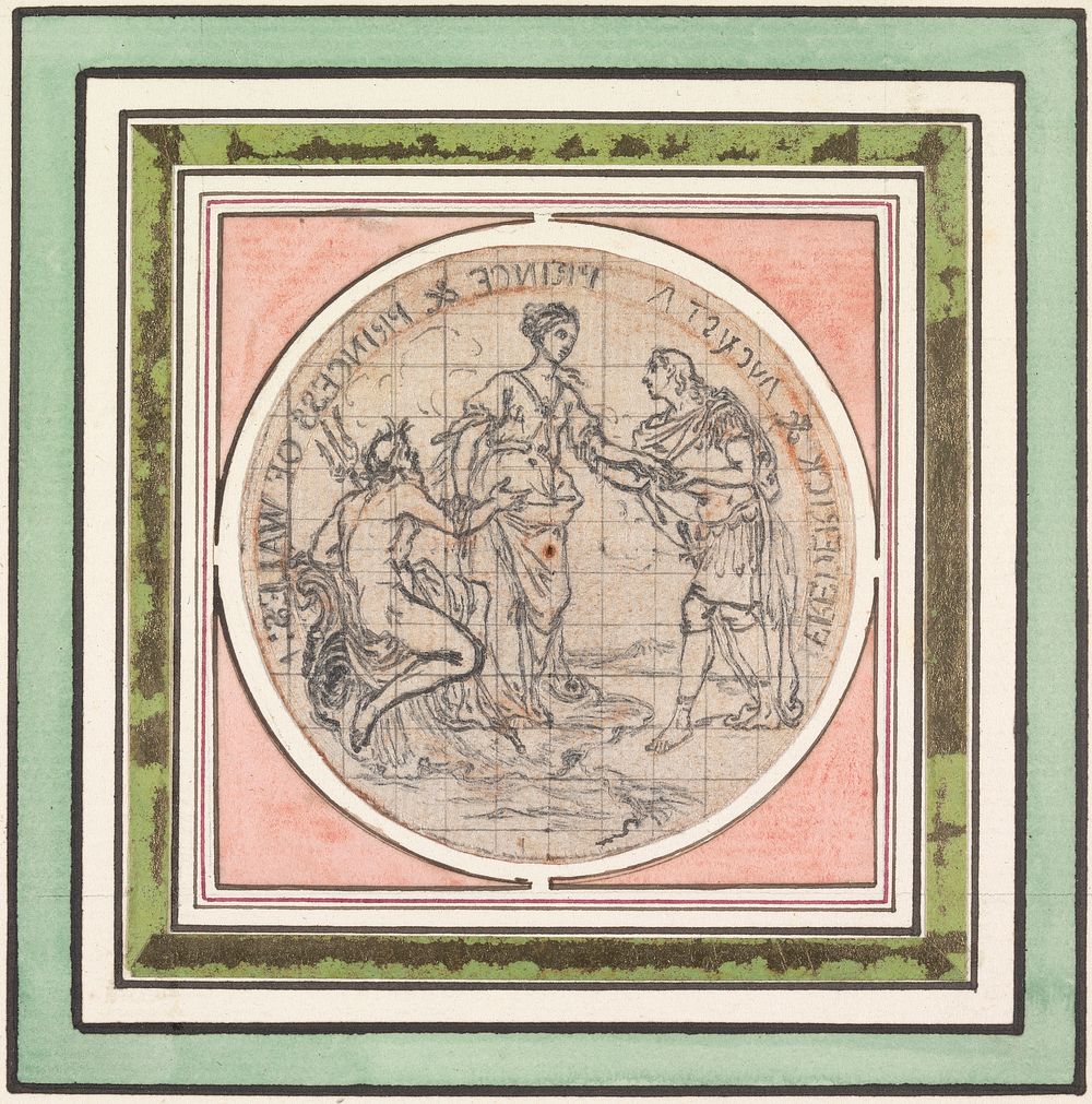 Design for a Medal: Frederick and Augusta, Prince and Princess of Wales