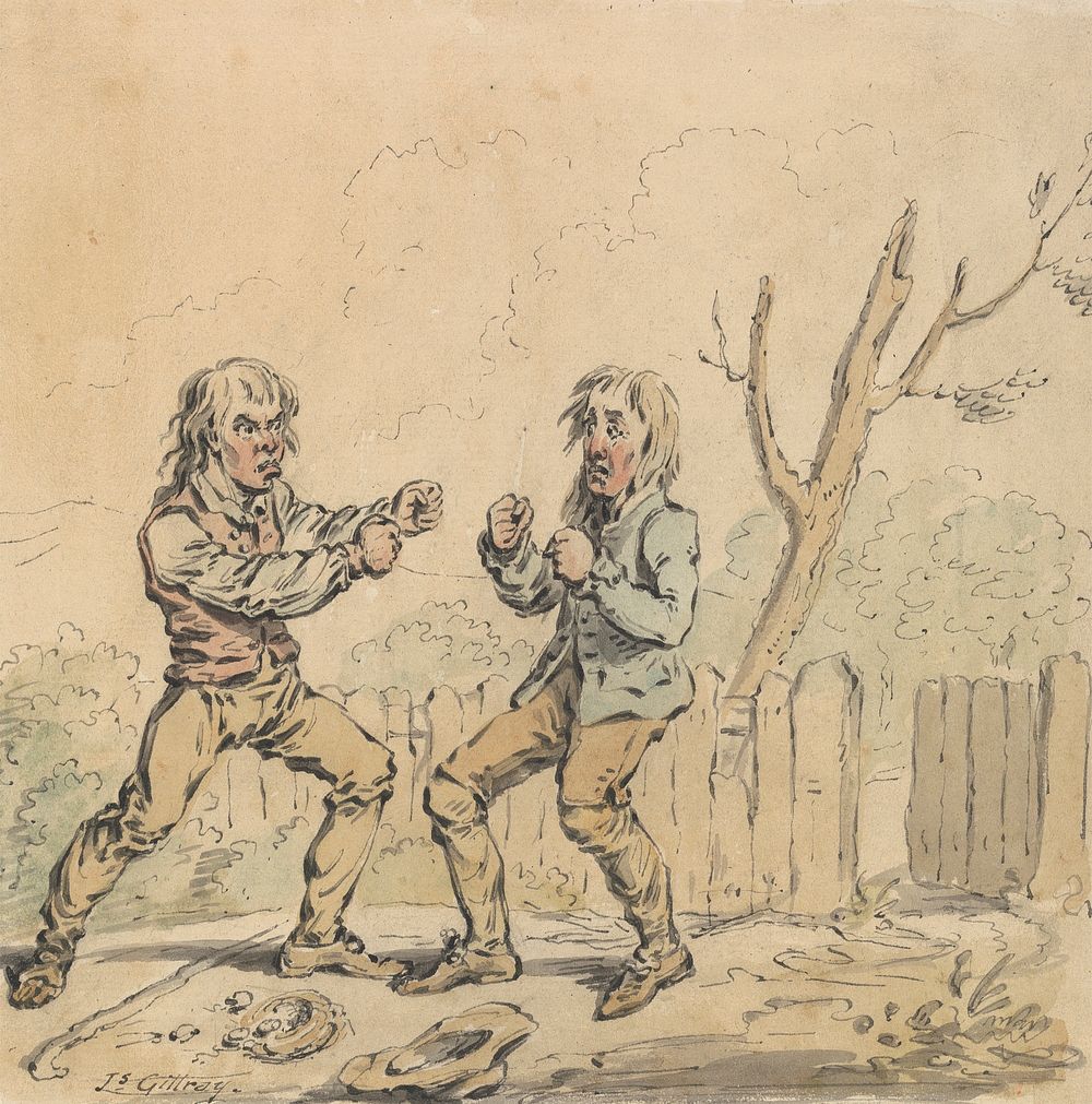 Two Men at Fisticuffs by James Gillray