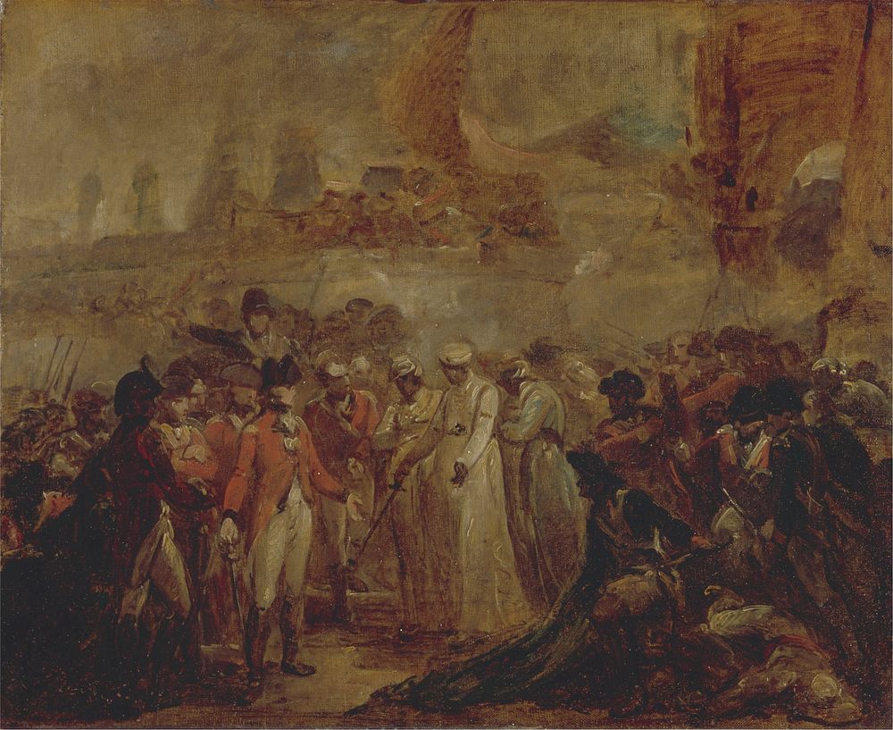 The Surrender of the Two Sons of Tipu Sahib, Sultan of Mysore, to Sir David Baird by Henry Singleton