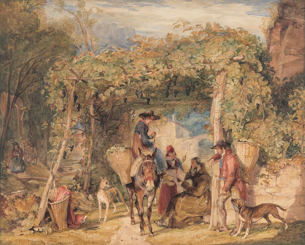 Figures and Animals in a Vineyard