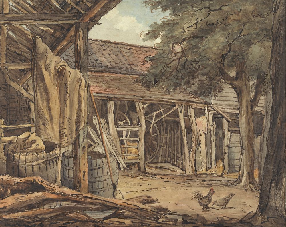 A Farmyard by William Henry Hunt