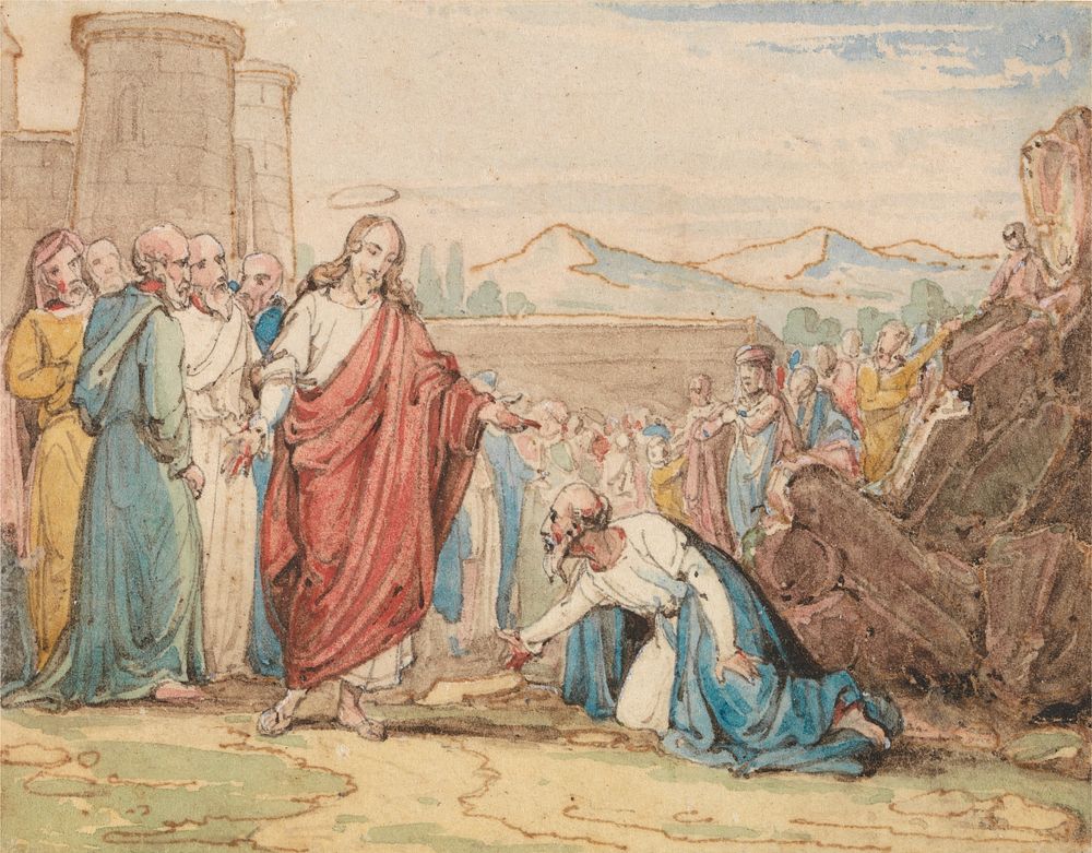 An Elderly Man Petitioning Christ